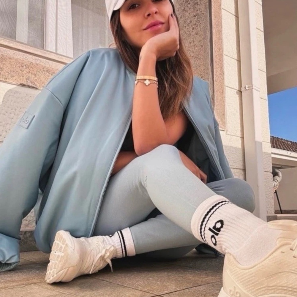 ALO Yoga Light Blue Bomber Jacket